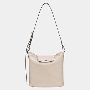 Longchamp Le Pilage Leather Xtra Shoulder Bag in Beige Paper